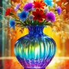 Glass Flower Vase Art 5D Diamond Painting
