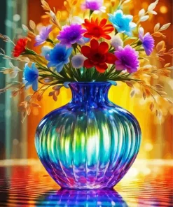 Glass Flower Vase Art 5D Diamond Painting