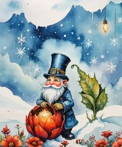 Gnome Winter Art 5D Diamond Painting