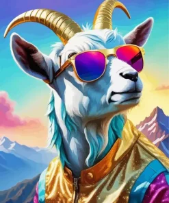 Goat Wearing Sunglasses Art 5D Diamond Painting