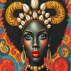 Goddess Black Taurus Woman Art 5D Diamond Painting