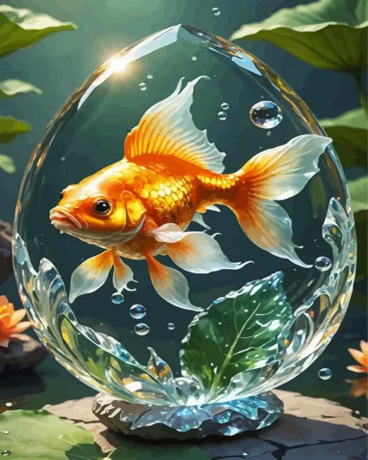 golden fish art Diamond Paintings Golden Fish Art 5D Diamond Painting
