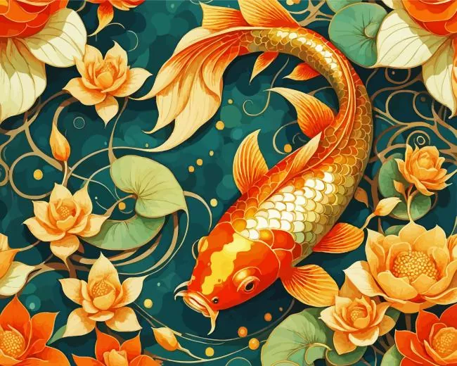 golden koi art Diamond Paintings Golden Koi Art 5D Diamond Painting