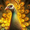 Golden Peacock Art 5D Diamond Painting