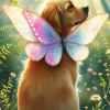 Golden Retriever Butterfly Wings Art 5D Diamond Painting