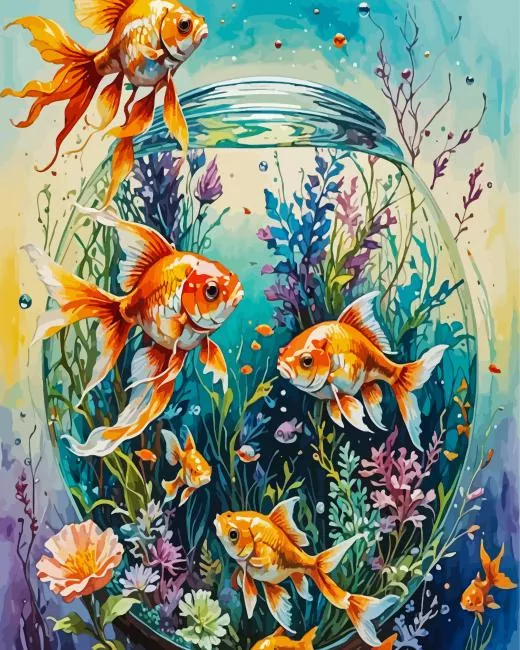 goldfish in bowl Diamond Dotz Goldfish In Bowl 5D Diamond Painting