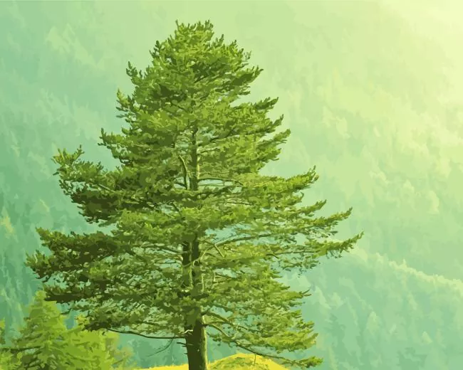 green pine tree Diamond By Numbers Green Pine Tree 5D Diamond Painting
