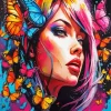 Lady And Butterflies 5D Diamond Painting