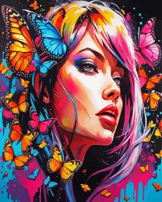 lady and butterflies Diamond Paints Lady And Butterflies 5D Diamond Painting