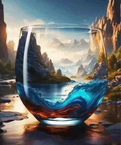 Landscape Glass Cup 5D Diamond Painting