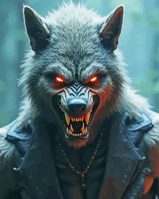 mad scared werewolf Diamond Paintings Mad Scared Werewolf 5D Diamond Painting