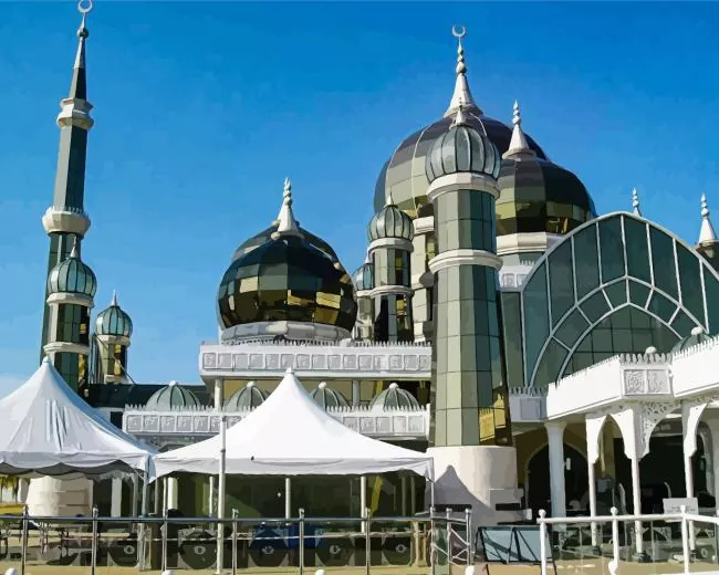 malaysia crystal mosque Diamond Paintings Malaysia Crystal Mosque 5D Diamond Painting