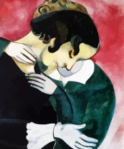 Marc Chagall Lovers In Pink 5D Diamond Painting