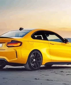 Matte Yellow Car 5D Diamond Painting