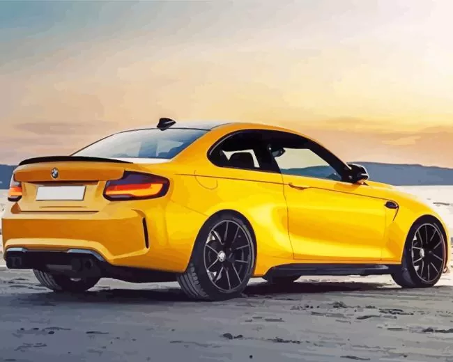 matte yellow car Diamond Paintings Matte Yellow Car 5D Diamond Painting
