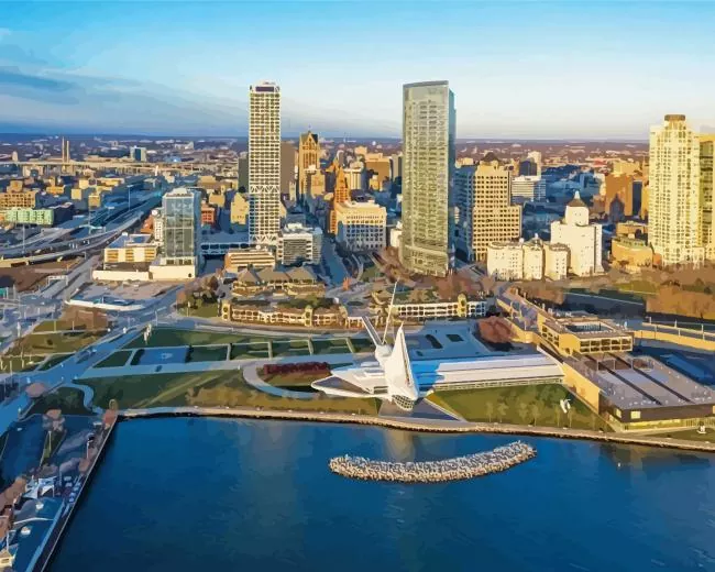 milwaukee city wisconsin painting by numbers Milwaukee City Wisconsin 5D Diamond Painting