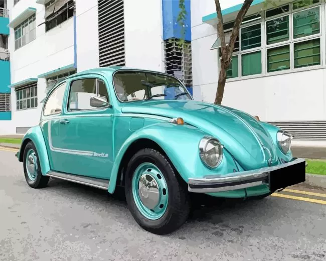 mint beetle car Diamond Paintings Mint Beetle Car 5D Diamond Painting