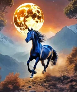 Moon And Horse 5D Diamond Painting