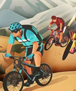 Mountain Biking Illustration 5D Diamond Painting