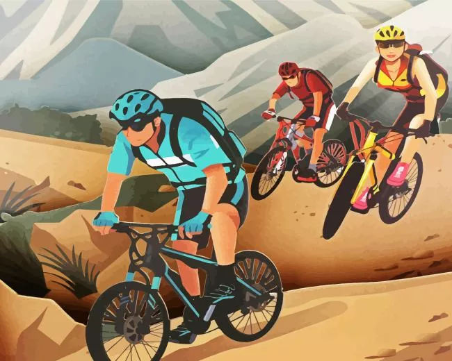 mountain biking illustration Diamond Dotz Mountain Biking Illustration 5D Diamond Painting