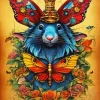 Mouse And Butterfly 5D Diamond Painting