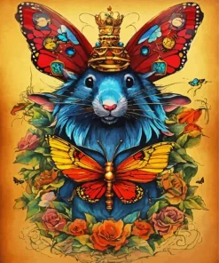 Mouse And Butterfly 5D Diamond Painting