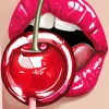 Mouth Cherry Illustration 5D Diamond Painting