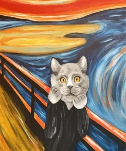 Munch Scream Cat 5D Diamond Painting