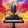 Music Notes And Microphone 5D Diamond Painting