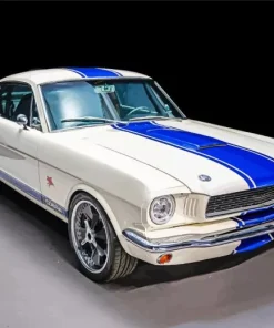 Mustang White And Blue 5D Diamond Painting