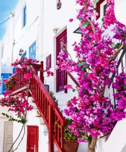 Mykonos Flowers 5D Diamond Painting