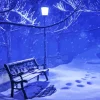 Night Park Bench 5D Diamond Painting