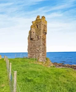 Old Keiss Castle 5D Diamond Painting