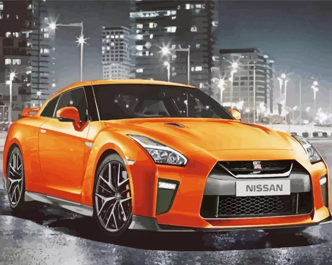 orange nissan gtr Diamond Paintings Orange Nissan Gtr 5D Diamond Painting