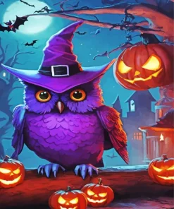Purple Owl 5D Diamond Painting