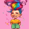 Rainbow Hair Girl 5D Diamond Painting