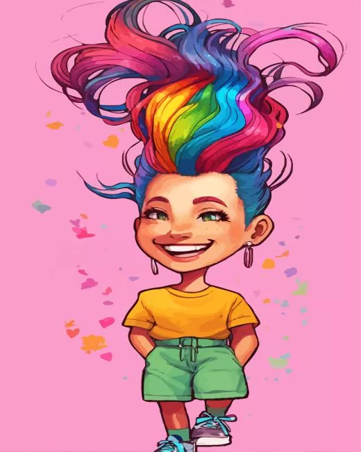 rainbow hair girl Diamond Dotz Rainbow Hair Girl 5D Diamond Painting