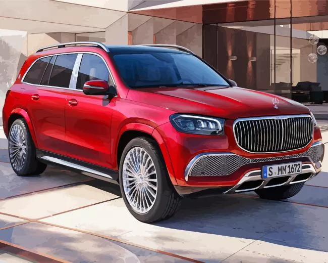 red maybach car Diamond Paintings Red Maybach Car 5D Diamond Painting