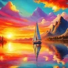 Sailboat At Sunset 5D Diamond Painting