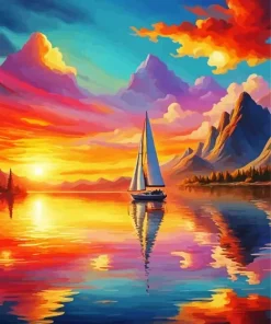 Sailboat At Sunset 5D Diamond Painting