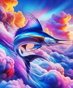 Sailfish Jumping Art 5D Diamond Painting