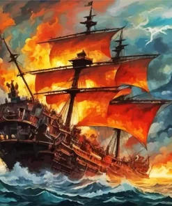 Sailing Ship In A Storm 5D Diamond Painting