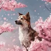 Sakura Dog 5D Diamond Painting