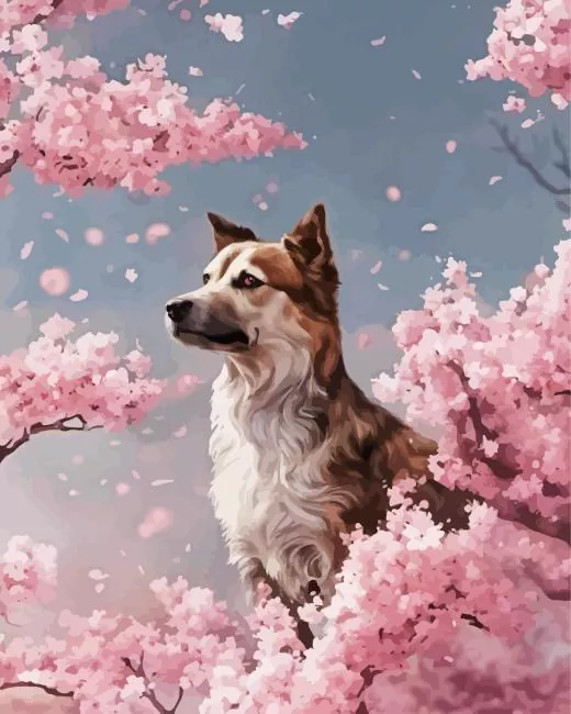sakura dog Diamond Paintings Sakura Dog 5D Diamond Painting