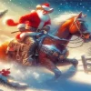Santa Claus On A Horse Art 5D Diamond Painting