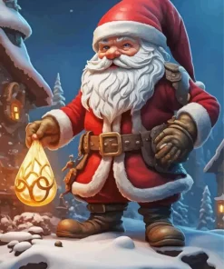 Santa Gnome Art 5D Diamond Painting