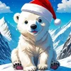 Santa On Polar Bear Art 5D Diamond Painting
