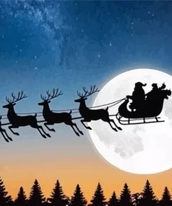 Santa Silhouette Moon 5D Diamond Painting