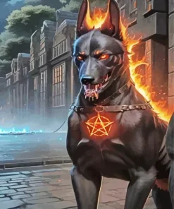 Scary Demon Dog Art 5D Diamond Painting