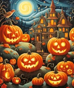 Scary Pumpkins Art 5D Diamond Painting